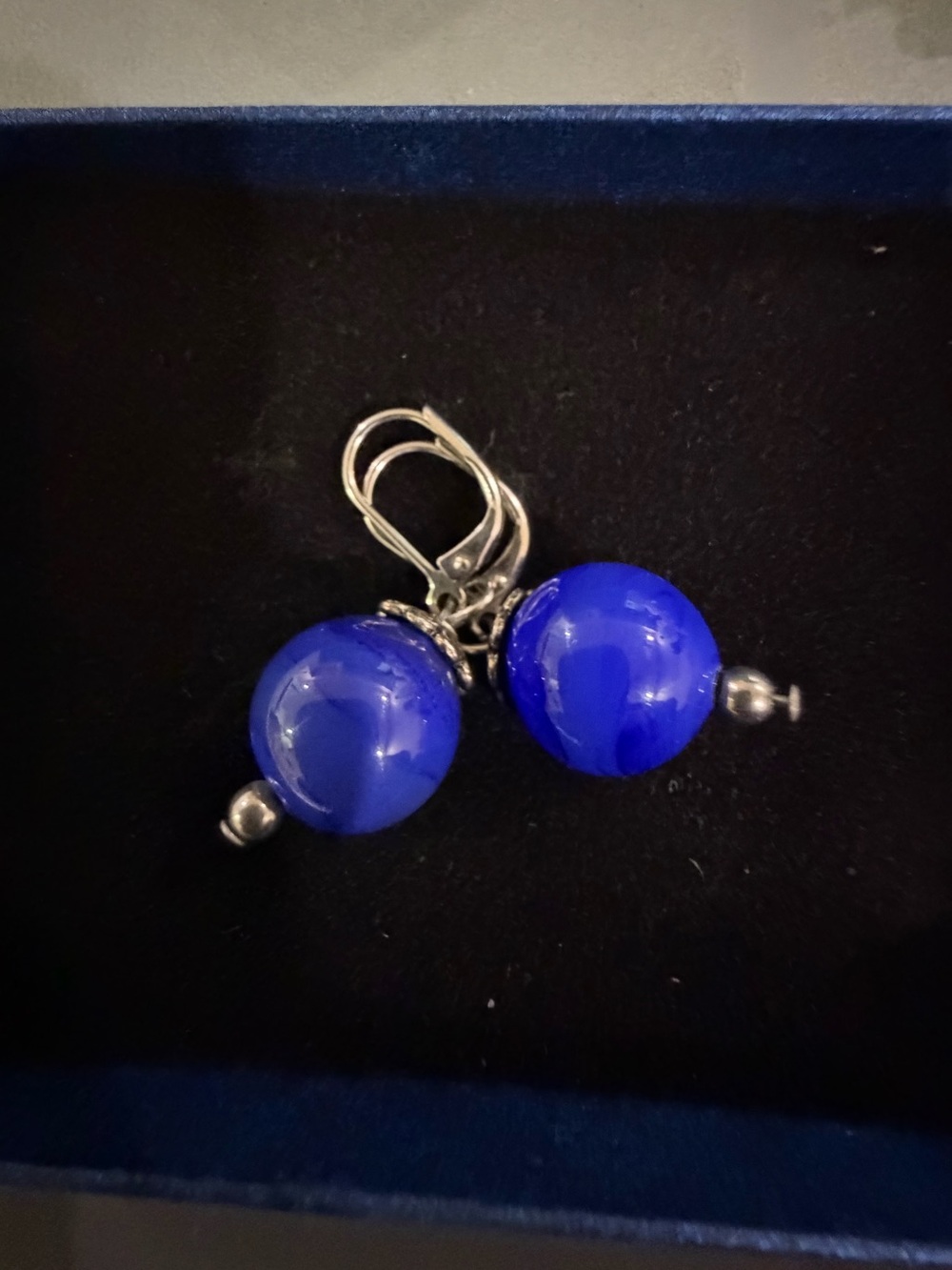 Blue Bead Drop Earrings - Women Jewelry